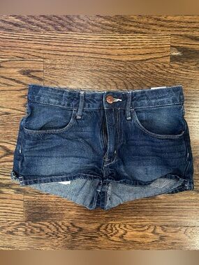 &Denim Dark Blue Denim Girls' Cutoff Shorts
